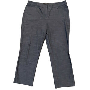 Apt 9 Pants Women’s Size 8 Gray Work Slacks Office Dress Trousers cropped capri
